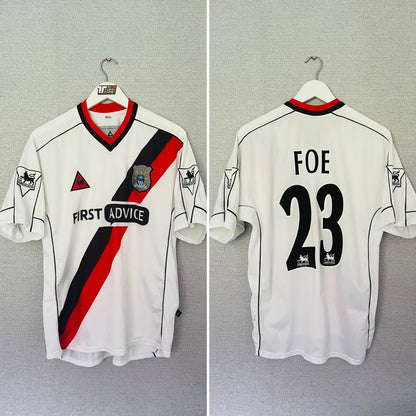 Manchester City away football shirt 2002/03 Foe Medium