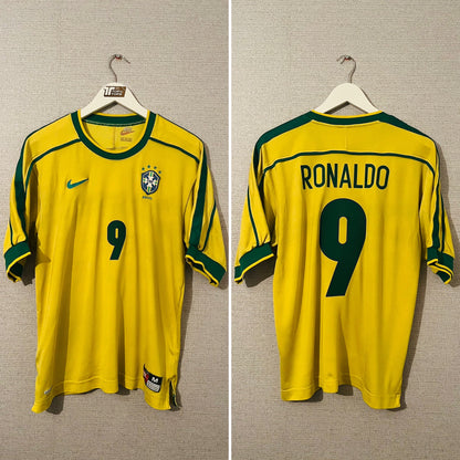 Brazil home football shirt W/C 1998 R9 Medium