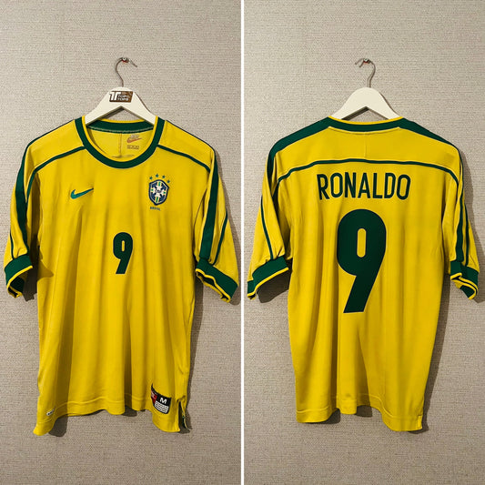 Brazil home football shirt W/C 1998 R9 Medium