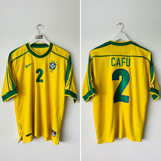 Brazil home football shirt         W/C 1998 Cafu Medium