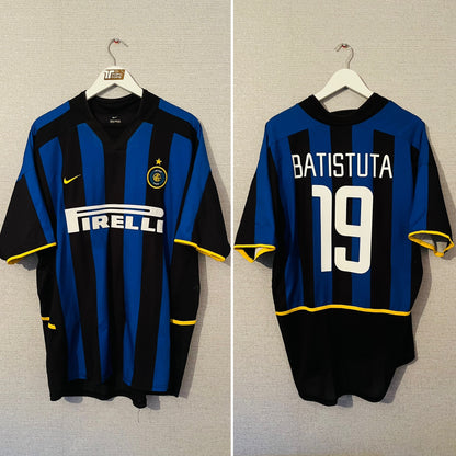 Inter Milan home player spec football shirt 2002/03 Batistuta XL