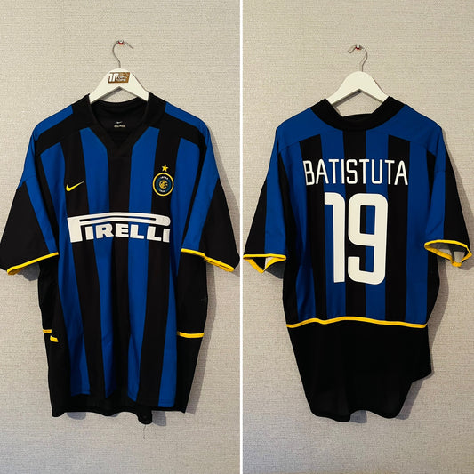 Inter Milan home player spec football shirt 2002/03 Batistuta XL