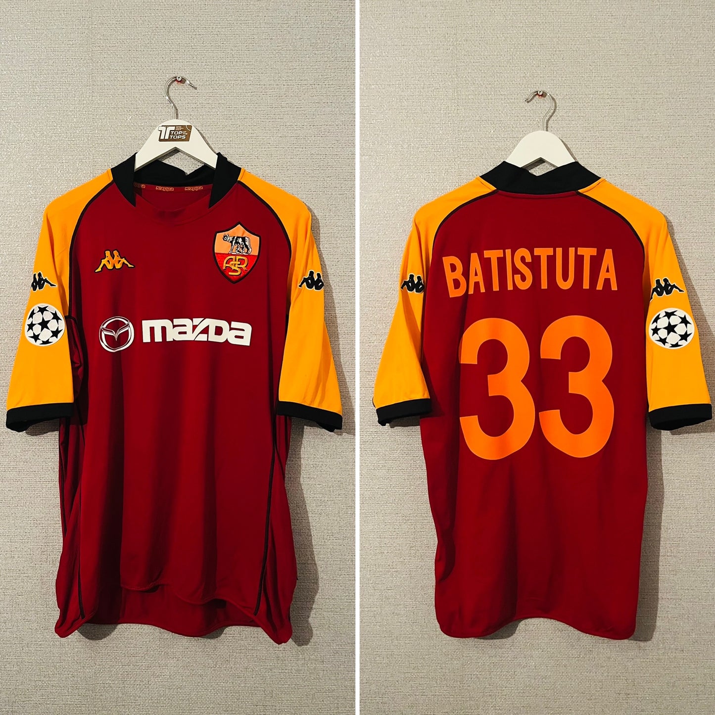 Roma cup football shirt 2002/03 Batistuta XL