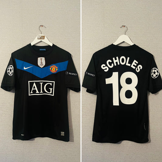 Manchester United away football shirt 2009/10 Scholes Medium