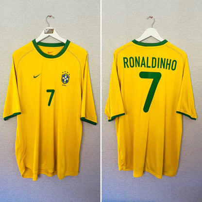 Brazil home football shirt 2000/02 Ronaldinho XXL