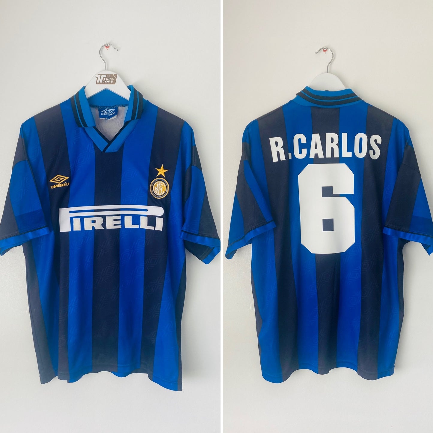Inter Milan home football shirt 1995/96 Carlos Large