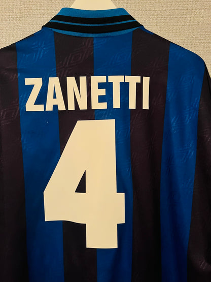 Inter Milan home football shirt 1995/96 Zanetti Large