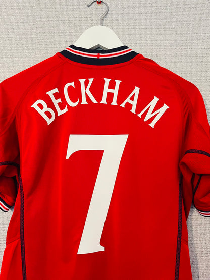 England away reversible football shirt W/C 2002 Beckham Small