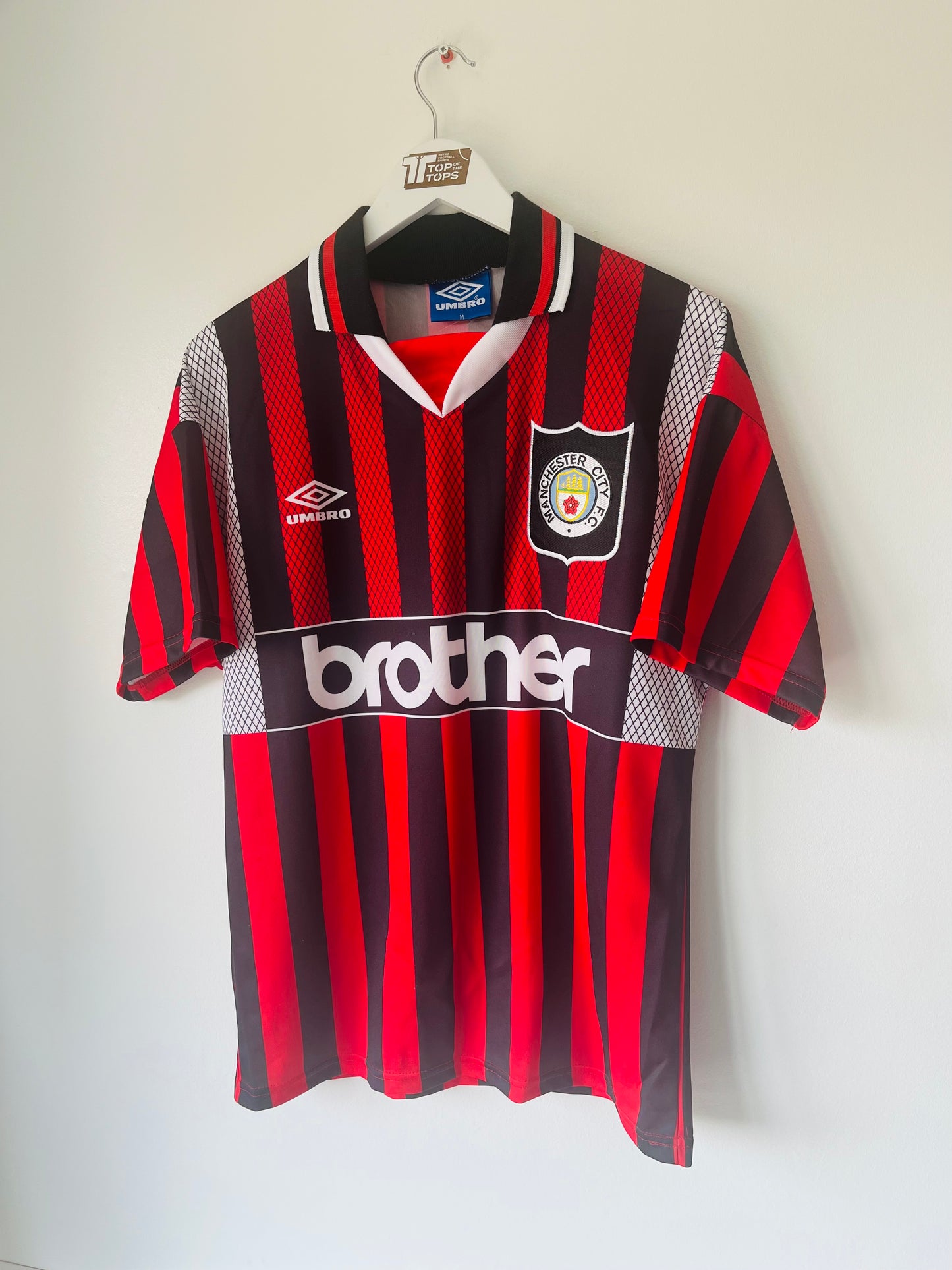 Manchester City away football shirt 1994/96 Rosler Medium