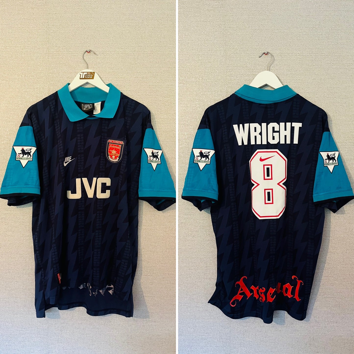 Arsenal away football shirt 1994/95 Wright XL