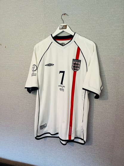 England home football shirt        W/C 2002 Beckham XL