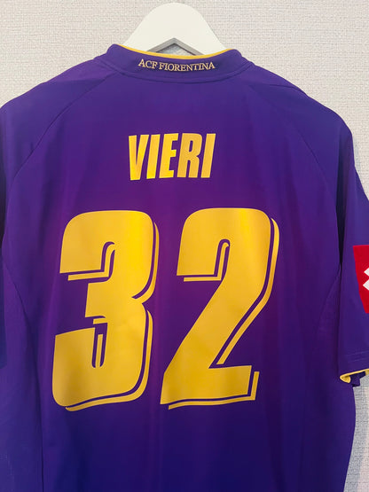 Fiorentina home football shirt 2007/08 Vieri Large
