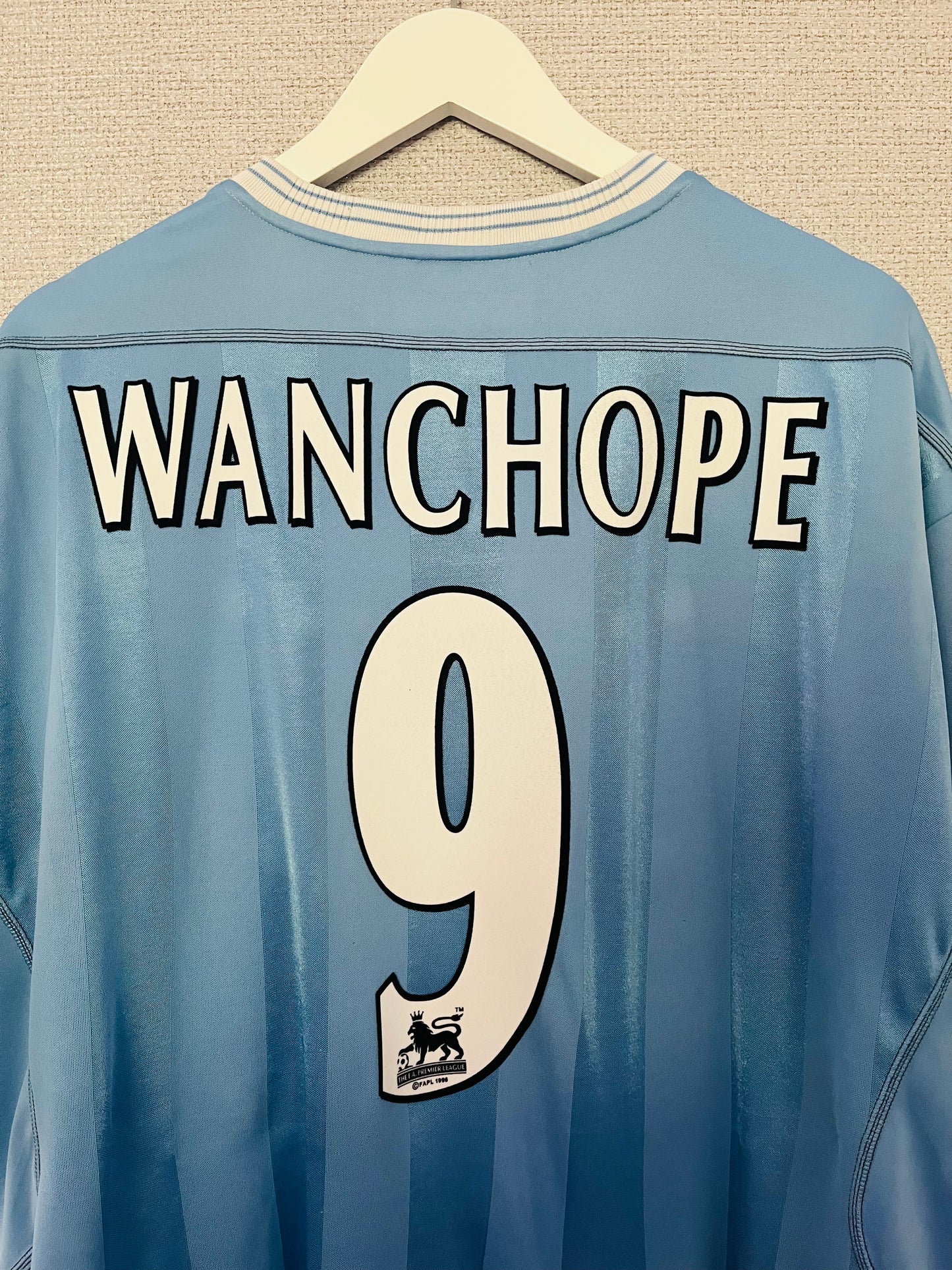 Manchester City home football shirt 2003/04 Wanchope XXL