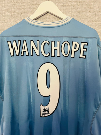 Manchester City home football shirt 2003/04 Wanchope XXL