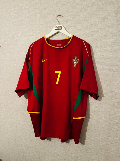 Portugal home football shirt 2002/04 Figo XL