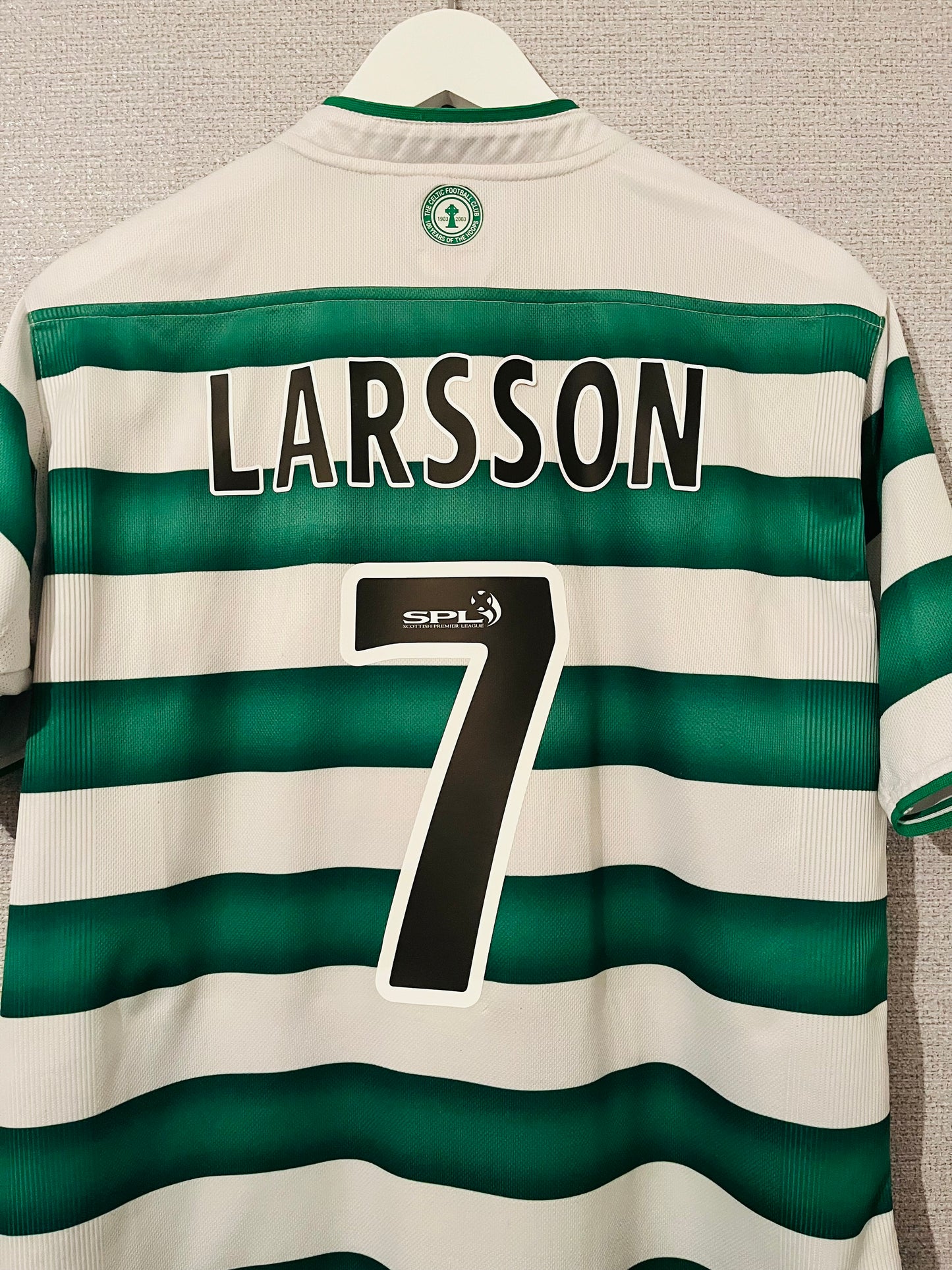 Glasgow Celtic home football shirt 2003/04 Larsson Medium