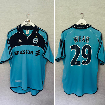 Marseille away football shirt 2000/01 Weah Large