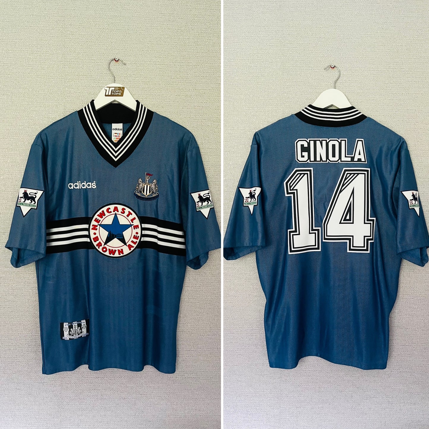 Newcastle United away football shirt 1996/97 Ginola Medium