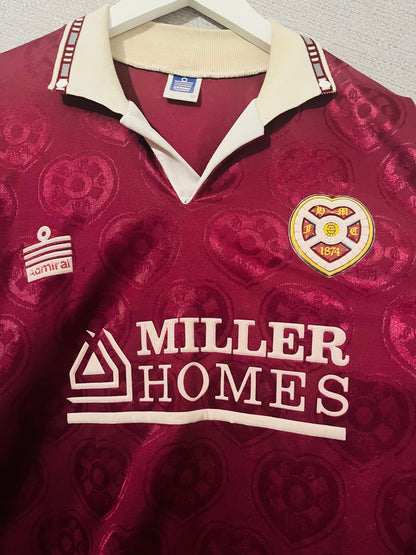 Heart of Midlothian Hearts home football shirt 1991/92 XL