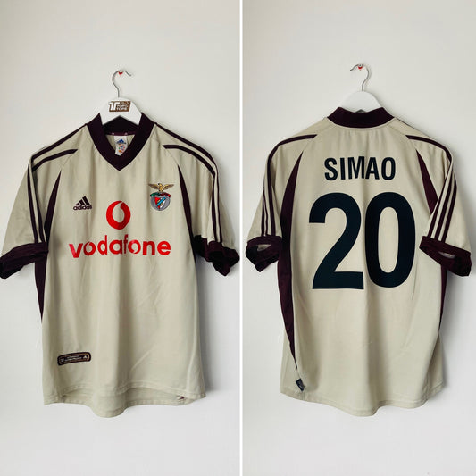 Benfica away football shirt 2001/02 Simao Medium