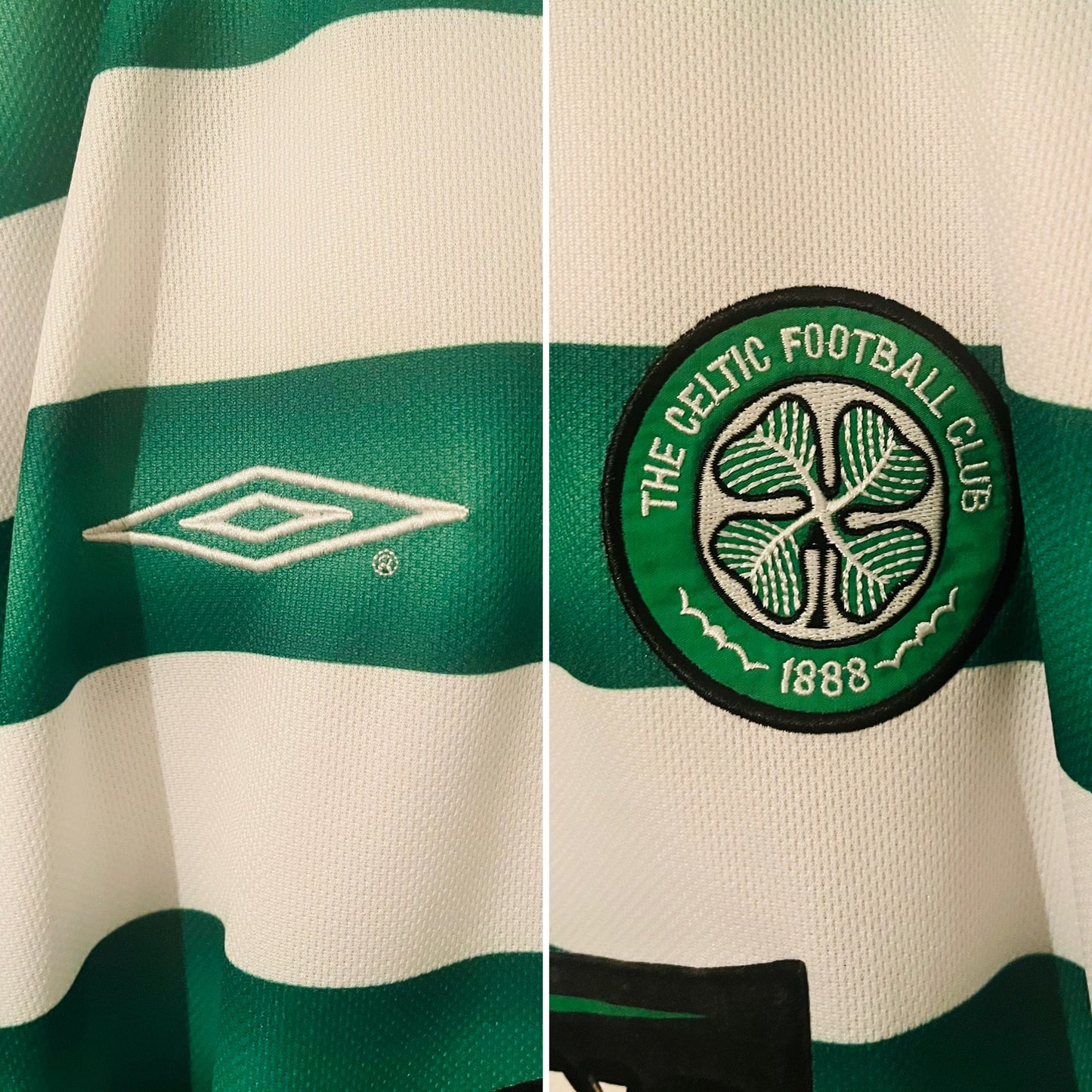 Glasgow Celtic home football shirt 2003/04 Larsson XXL