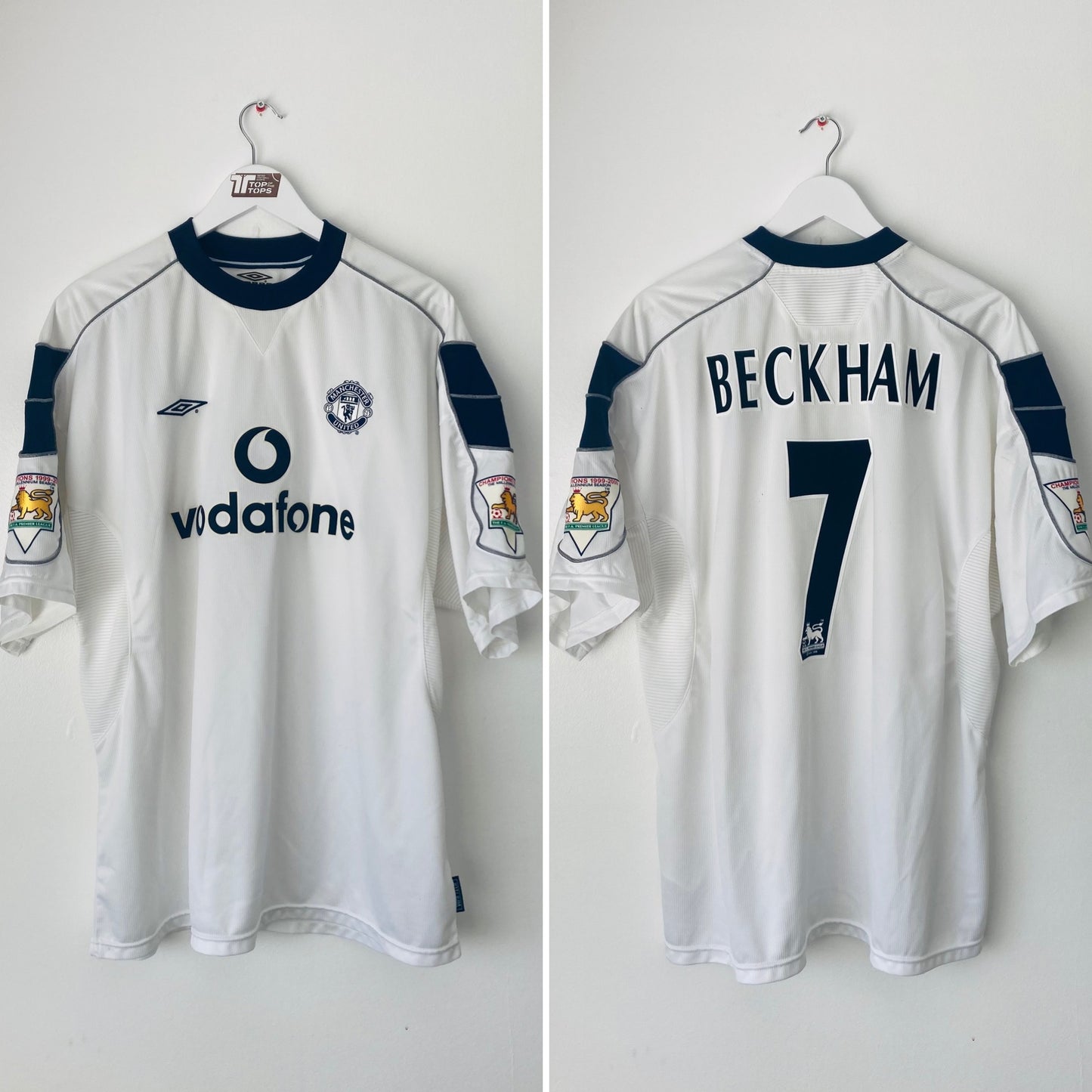 Manchester United away football shirt 2000/01 Beckham XXL