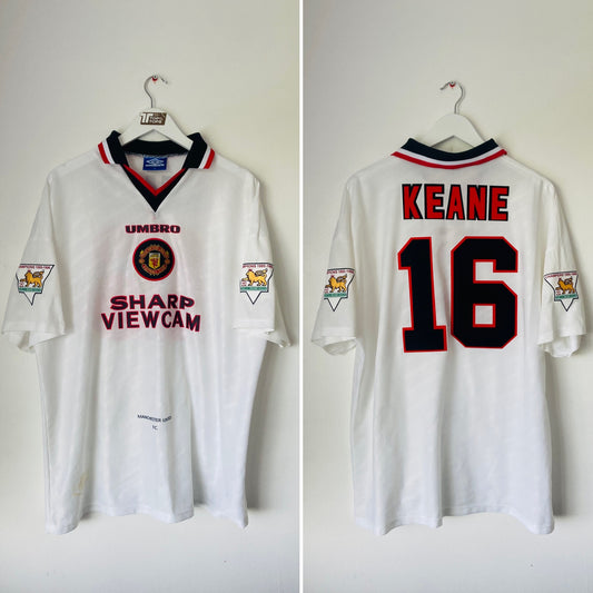Manchester United away football shirt 1996/97 Keane XL