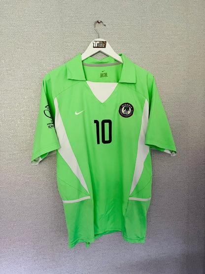 Nigeria home football shirt         W/C 2002 Okocha Large