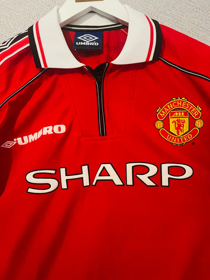 Manchester United home football shirt 1999/2000 Beckham XL