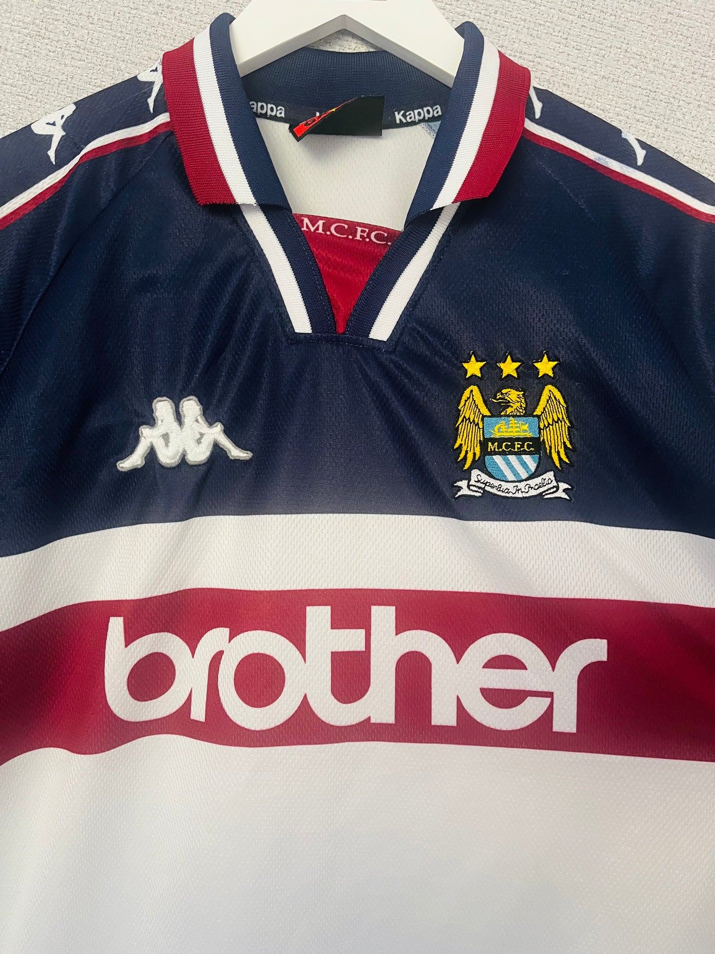 Manchester City away football shirt 1997/98 XL