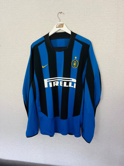 Inter Milan home football shirt 2003/04 L/S Cannavaro Large