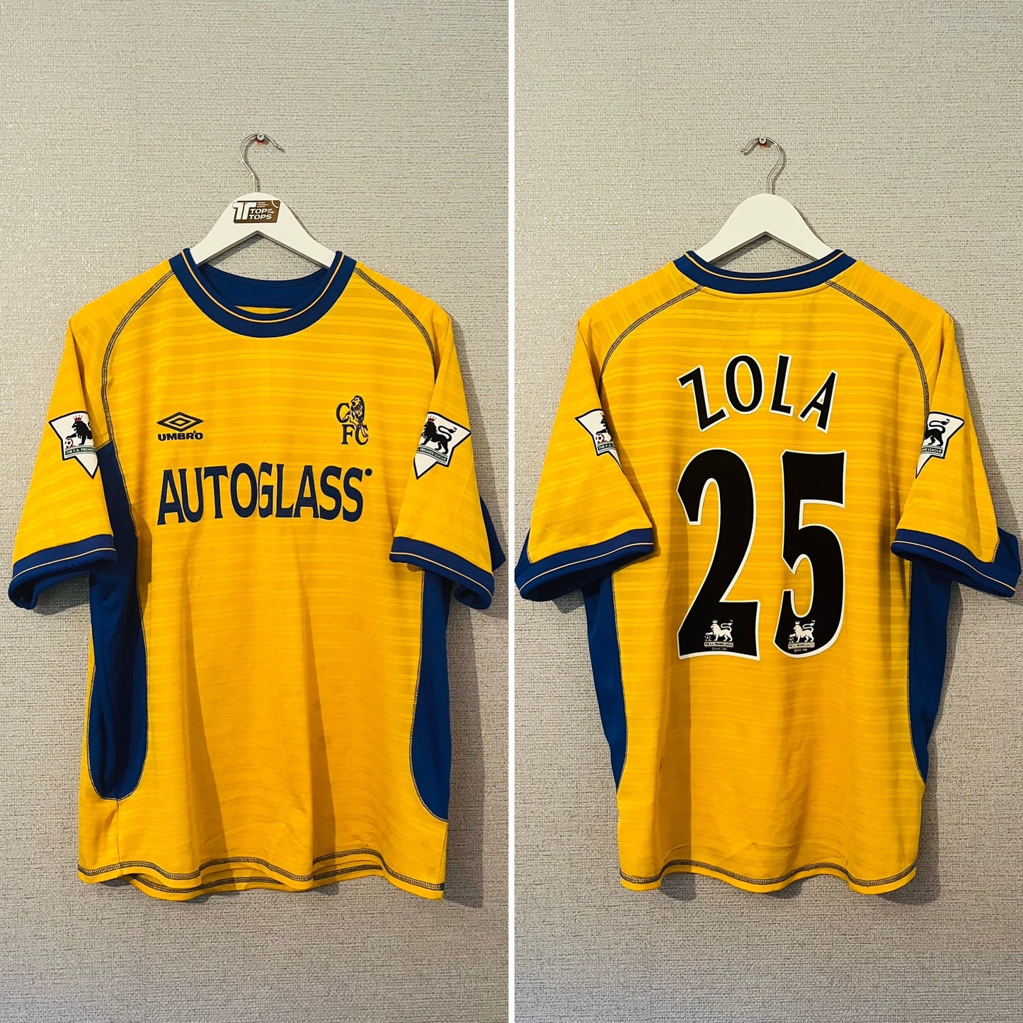 Chelsea away football shirt 2000/02 Zola Large