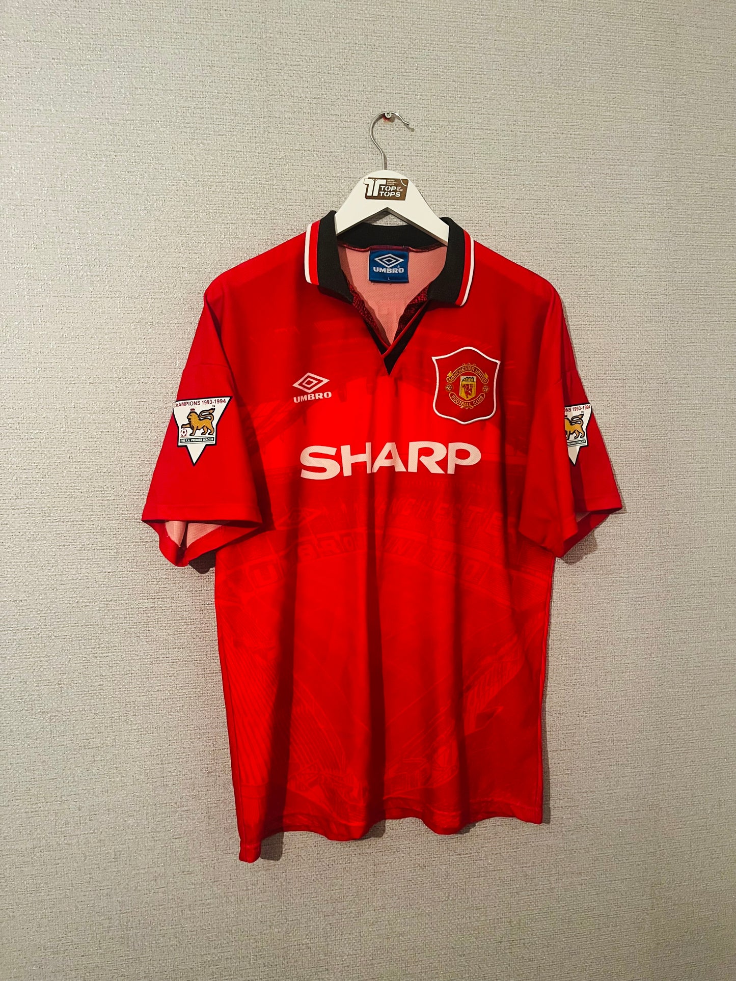 Manchester United home football shirt 1994/95 Cantona Large