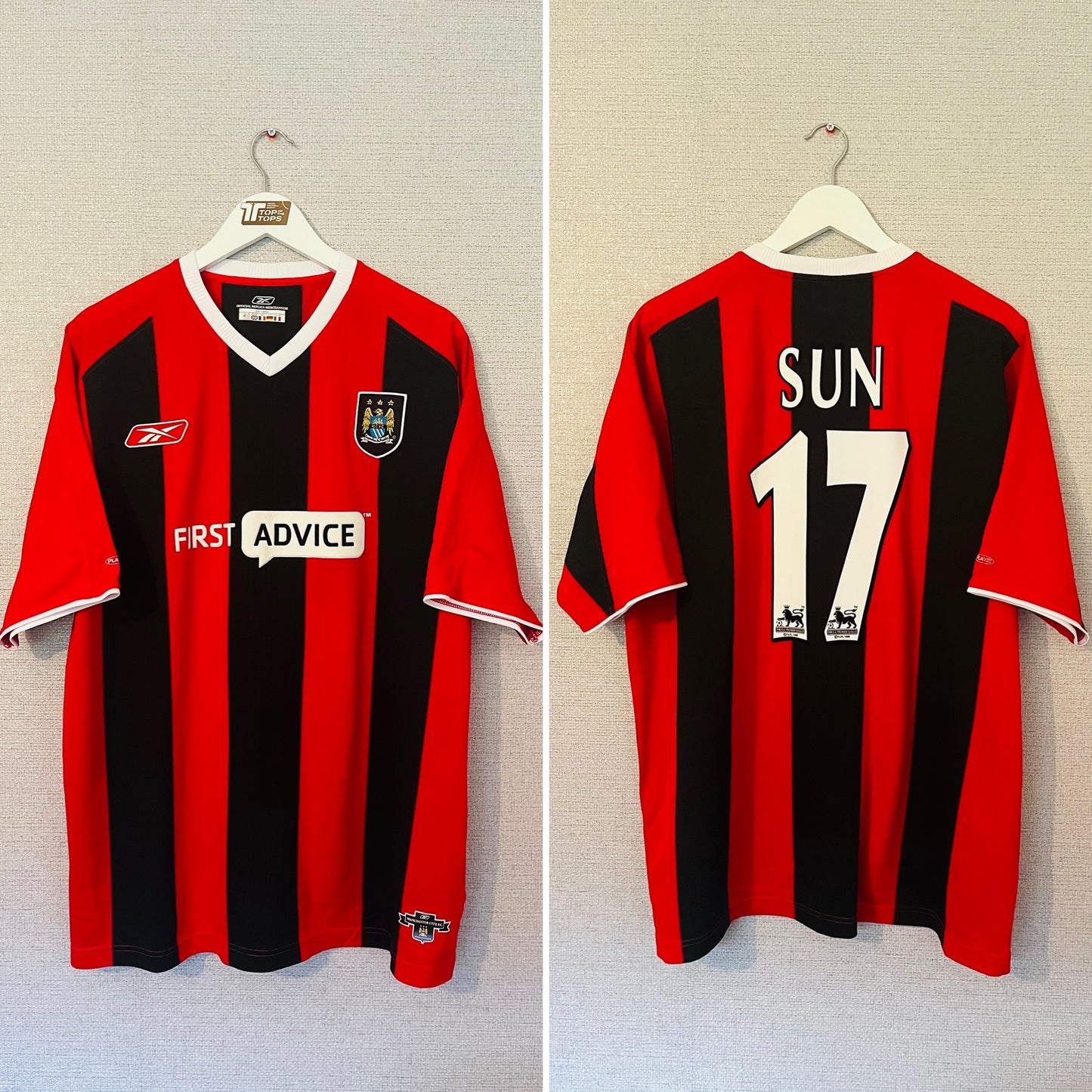 Manchester City away football shirt 2003/04 Sun XL