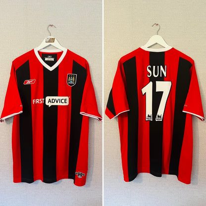 Manchester City away football shirt 2003/04 Sun XL