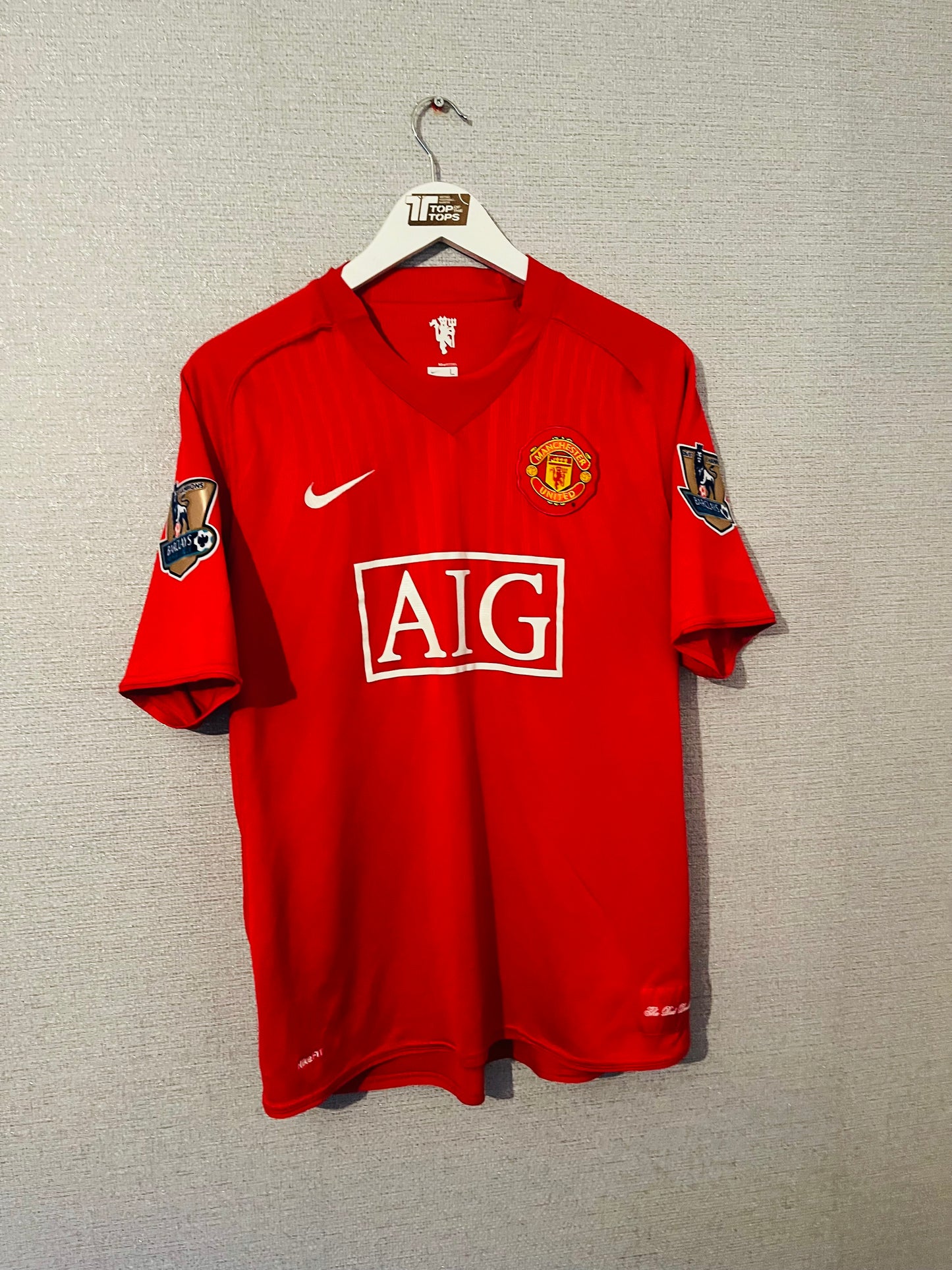 Manchester United home football shirt 2007/08 CR7 Large