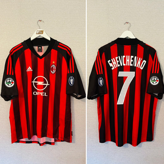 AC Milan home football shirt 2002/03 Shevchenko XL