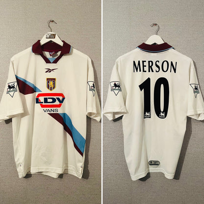 Aston Villa away football shirt 1999/2000 Merson Medium