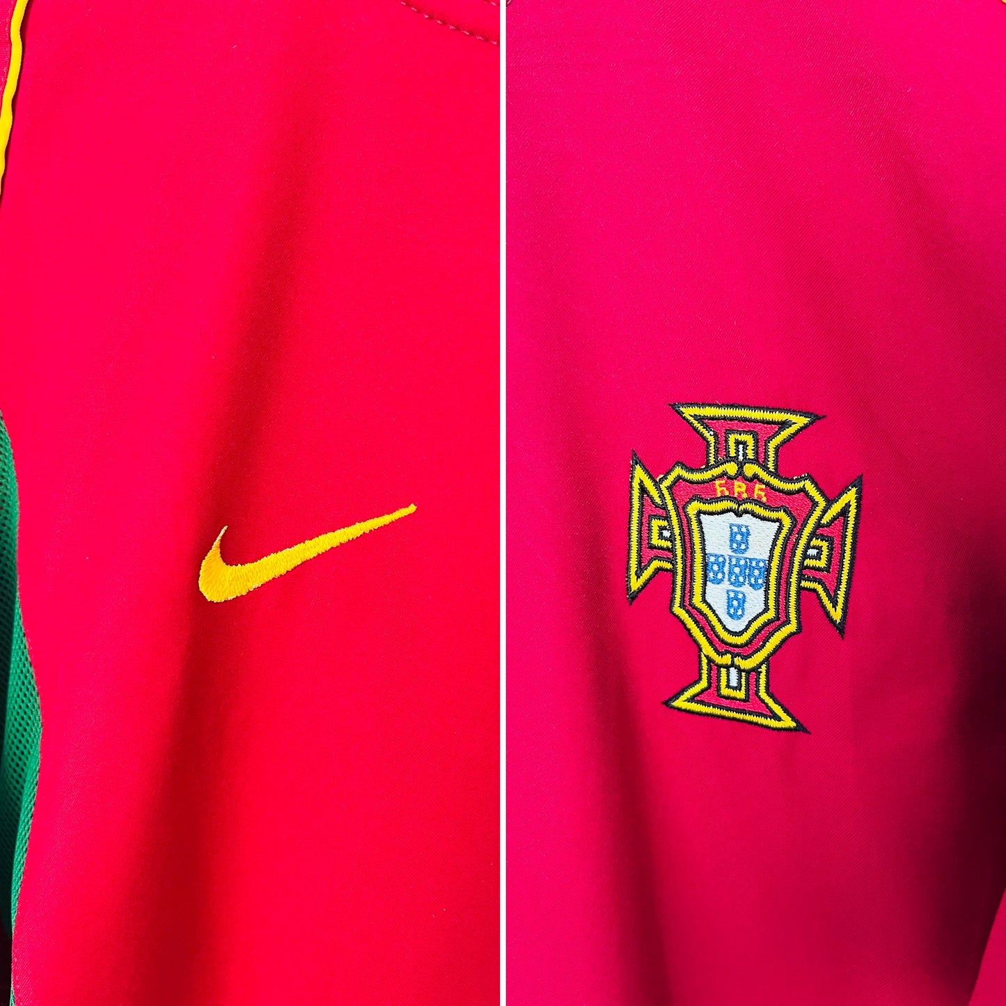 Portugal home football shirt 2002/04 Figo Medium
