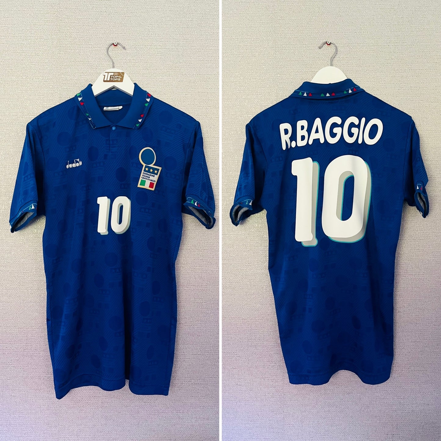 Italy home football shirt W/C 1994 Baggio Medium