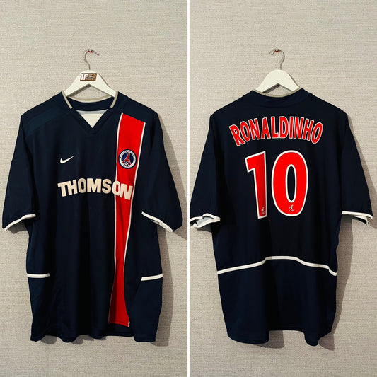 PSG home football shirt 2002/03 Ronaldinho XL