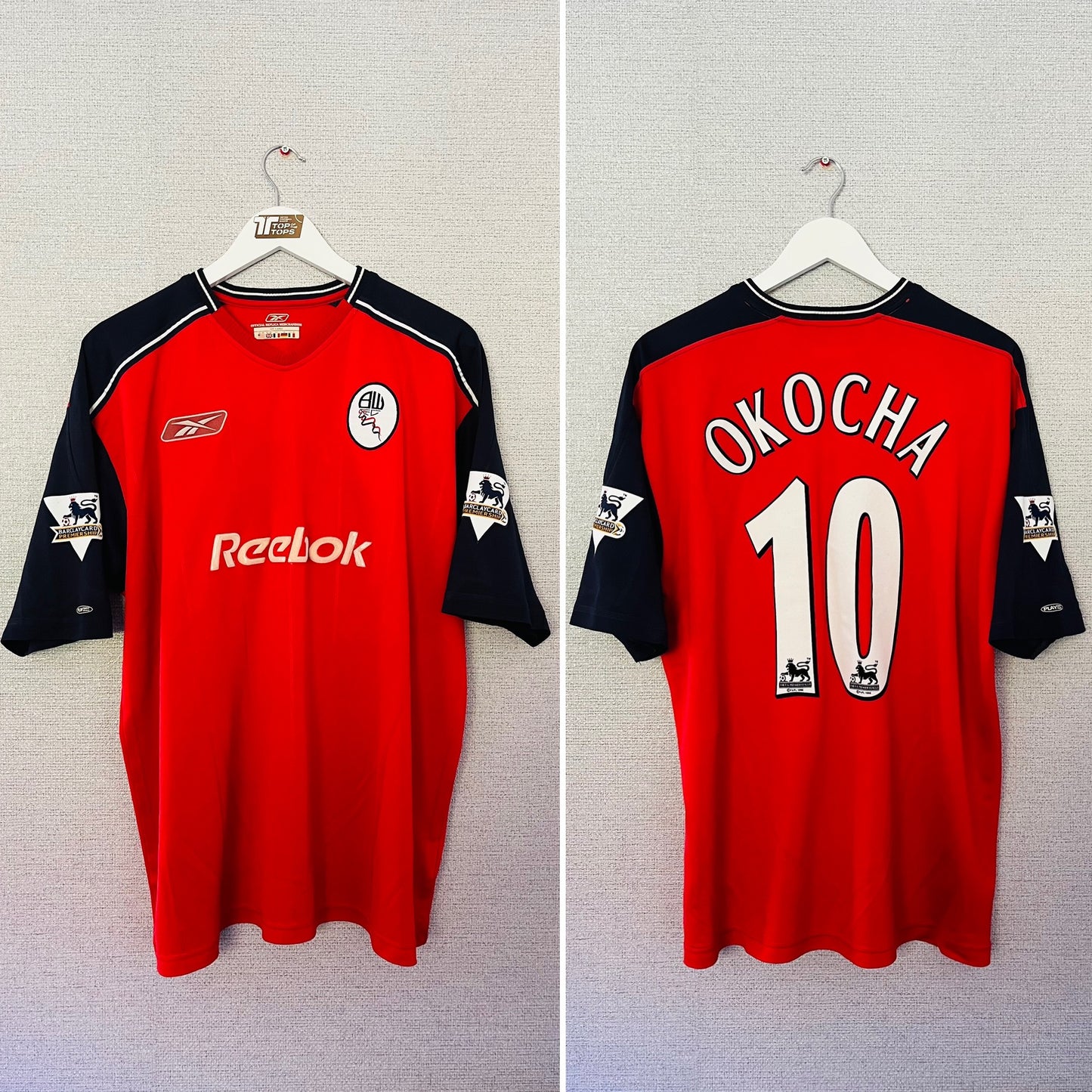 Bolton Wanderers away football shirt 2003/04 Okocha XL