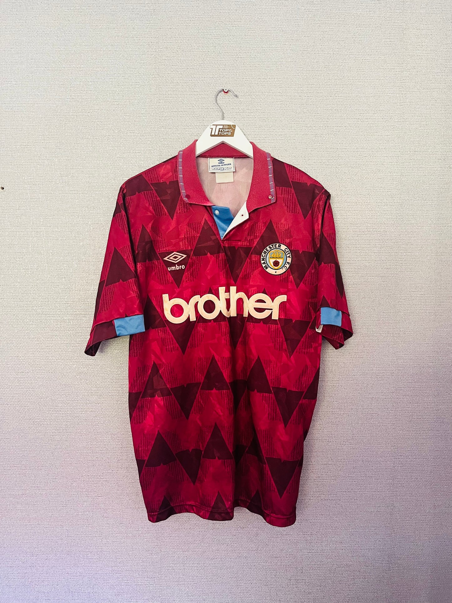 Manchester City away football shirt 1990/92 XL