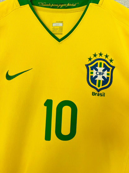 Brazil home football shirt 2008/10 Ronaldinho Medium