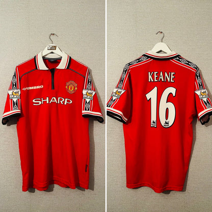 Manchester United home football shirt 1999/2000 Keane XL