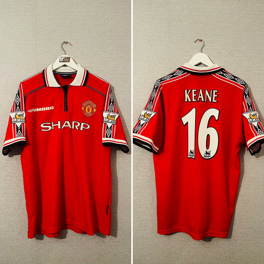 Manchester United home football shirt 1999/2000 Keane XL