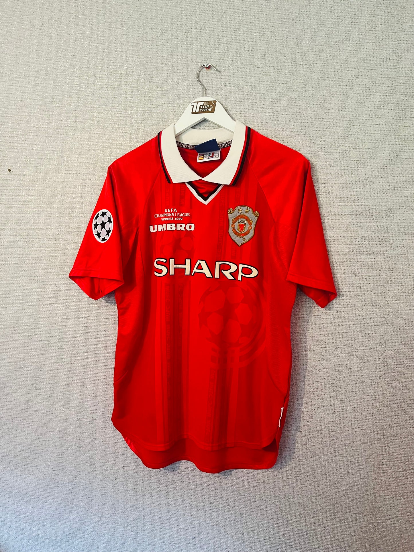 Manchester United home football shirt 1999/2000 Beckham Medium