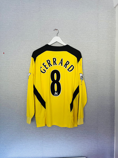 Liverpool away football shirt 2004/05 Gerrard Large L/S