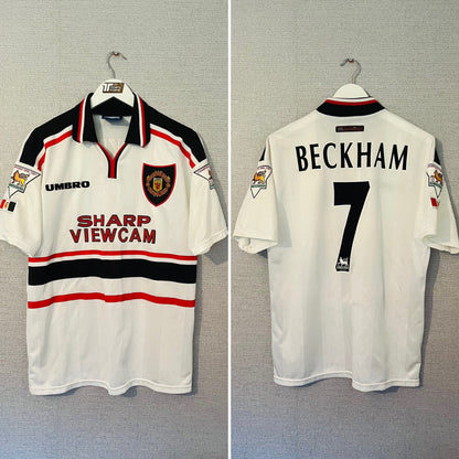 Manchester United away football shirt 1997/99 Beckham medium