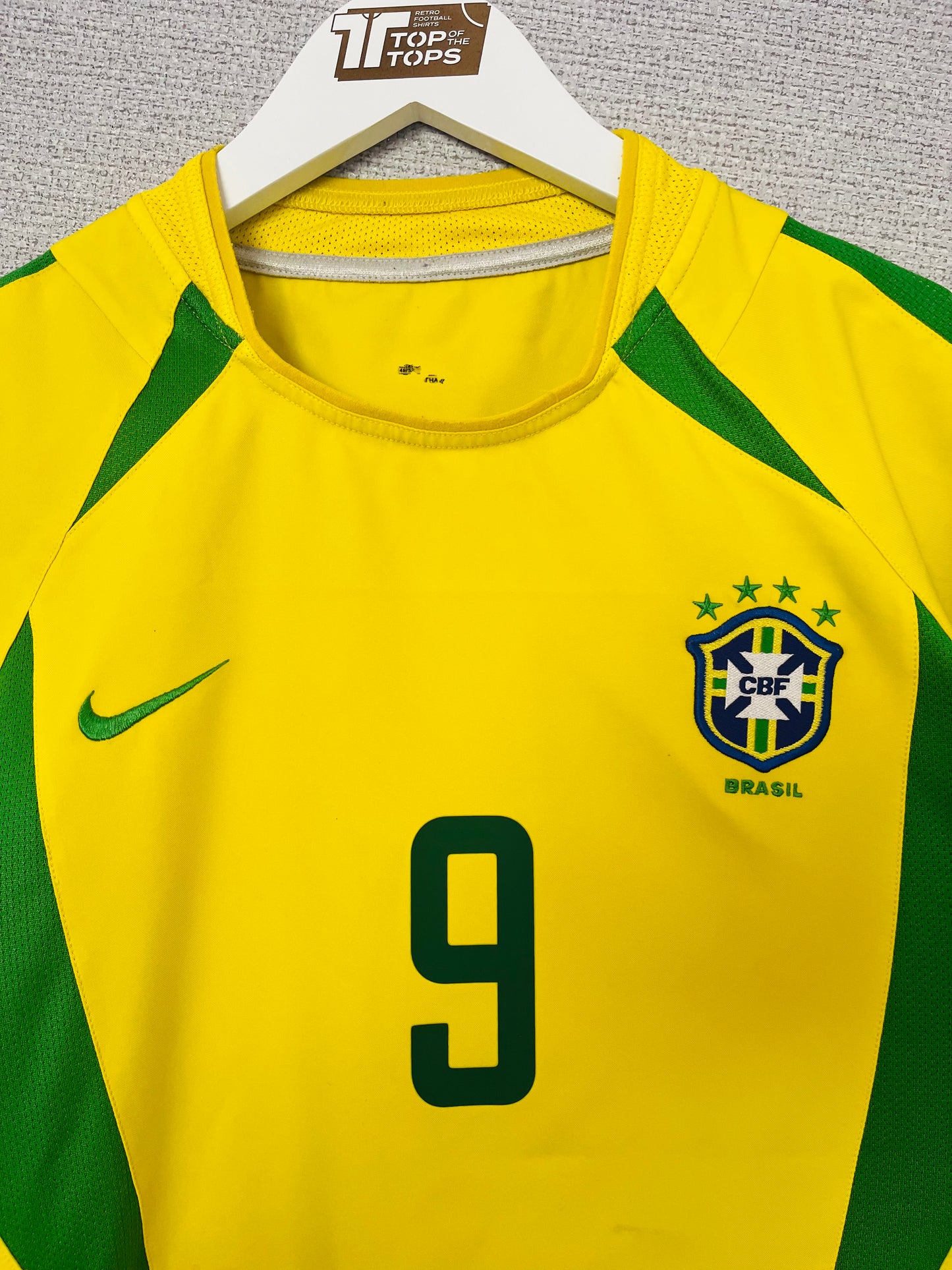 Brazil home football shirt W/C 2002 Ronaldo Medium